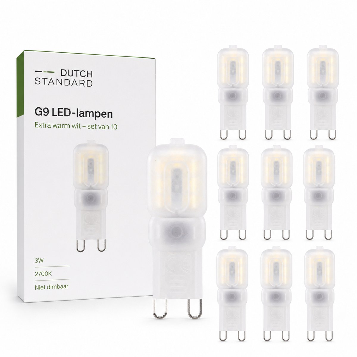 G9 LED lamp - SMD - 3W - 2200k - Niet Dimbaar - Extra Warm Wit - 10 Stuks