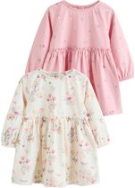 Next - Meisjes - Set van 2 jersey babyjurkjes - Roze