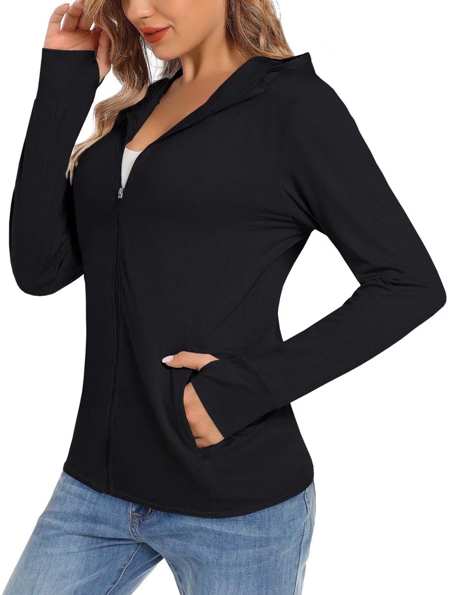 Omgoods - Dames Hoodie met Zonbescherming en Ritssluiting - Sneldrogend en 50+