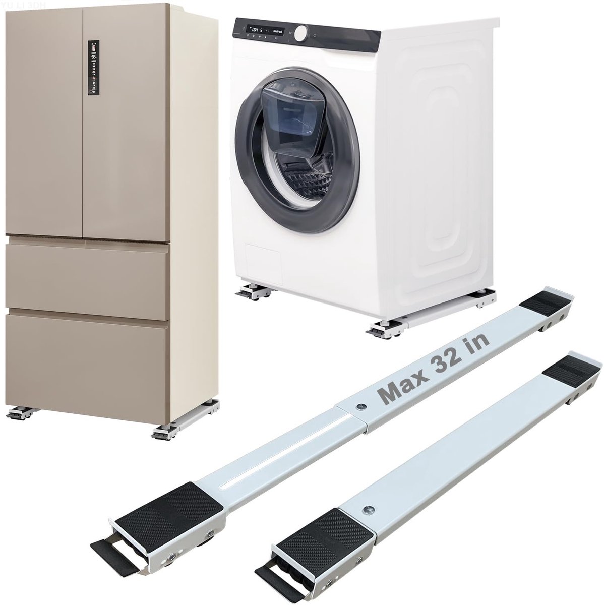 Omgoods - Heavy Duty Appliance Rollers - Verstelbare Mobiele Basis voor Wasmachine en Meubels