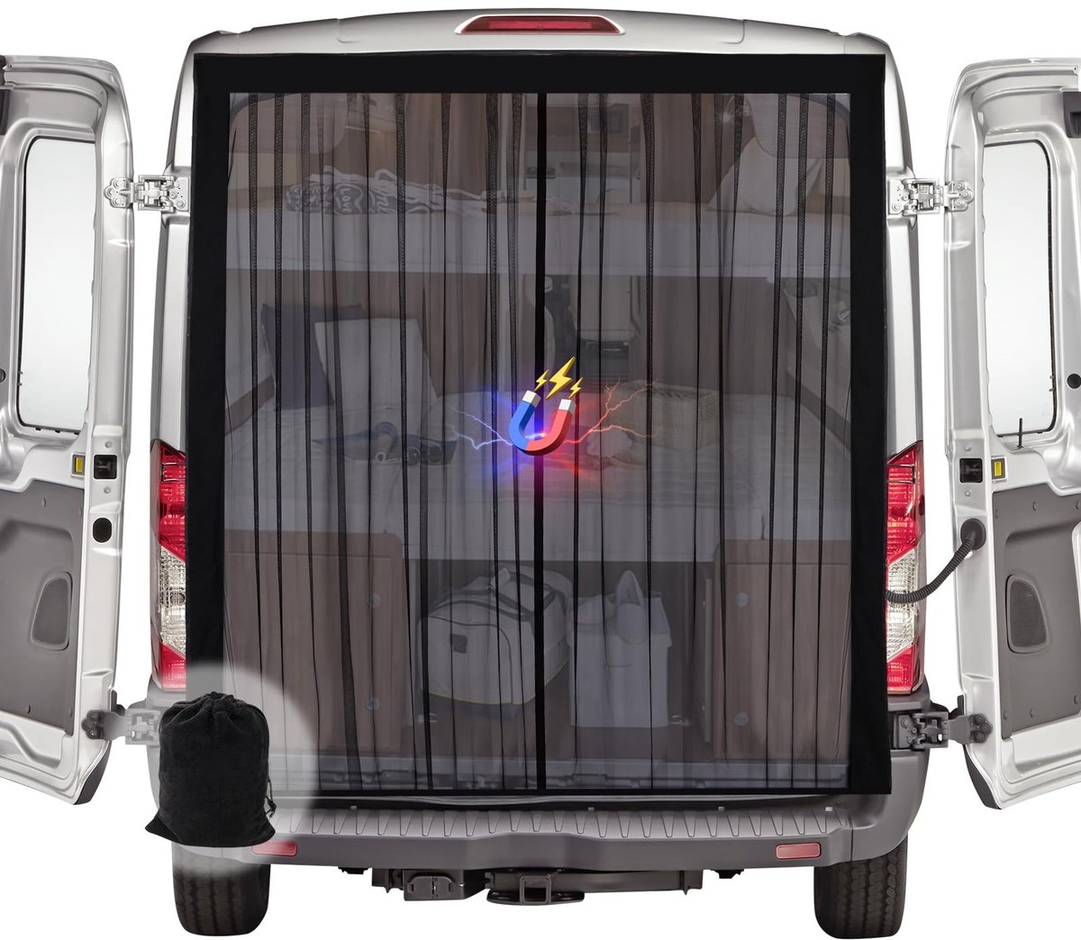 Omgoods - Van Insectenhor met Magnetisme | Achterdeur Hor voor Mercedes Vito & Volkswagen Transporter
