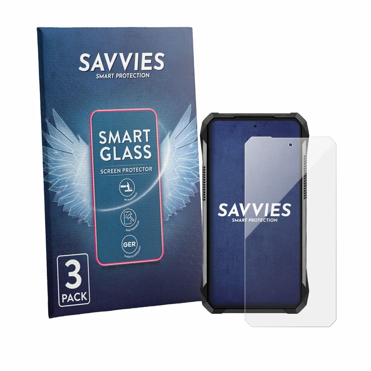 3 Stuks Savvies Screenprotector - geschikt voor Unihertz 8849 Tank 5 - beschermfolie glas transparant