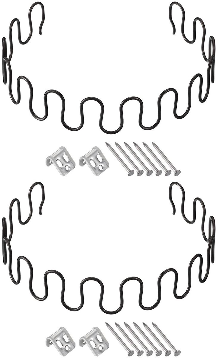 Omgoods - Vervangende Sofa Veer met Clips - Set van 2 voor Meubelherstel - Zwart