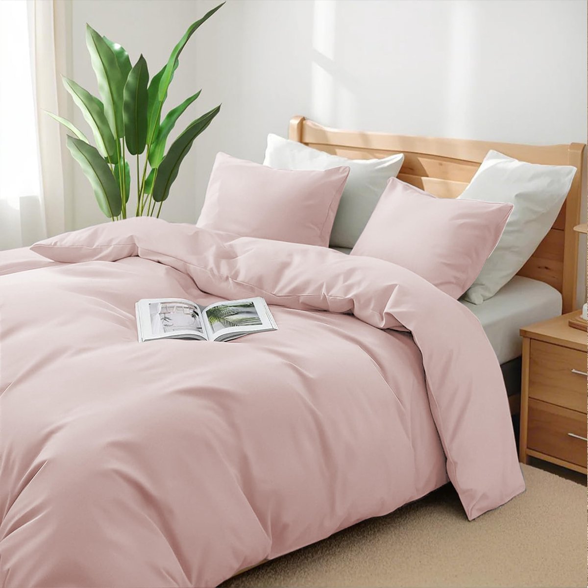 Omgoods - 3-Delige Duvet Cover Set in Blush met Knopsluiting