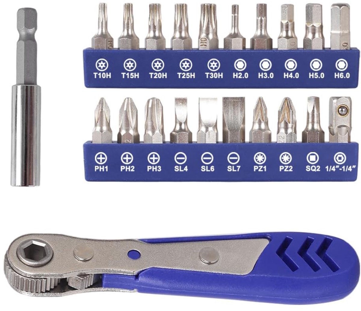 Omgoods - Magnetische schroevendraaier met rechte hoek - 22-in-1 Set voor krappe ruimtes