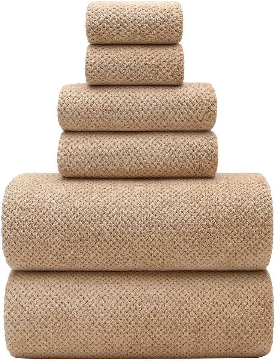 Omgoods - Set van 6 Grote Badhanddoeken 100 x 200 cm