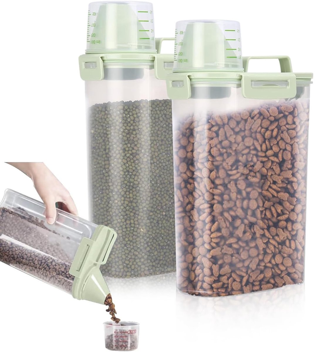 Omgoods - Set van 2 Plastic Luchtdichte Opslagcontainers 3000ml