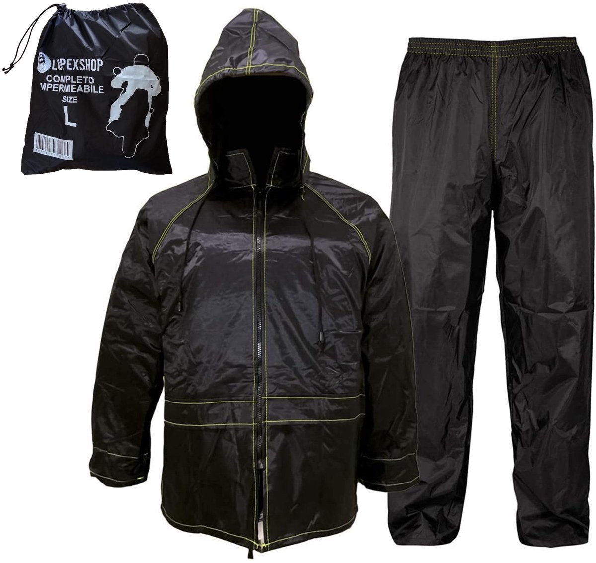 Omgoods - Waterdichte Motorregenpak - Unisex met Verborgen Kap en Ruime Maten