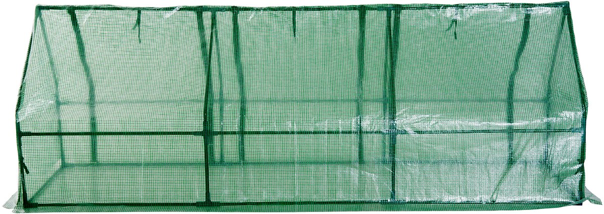 Mini-tuinkas Mini-tunnelkas180 x 90 x 90 cm Groen | tomatenhuis, broeibed, Spits dak, stalen frame, hogedichtheid-PE 140 g/m², UV-bestendig, 3 rolluiken met ritssluiting
