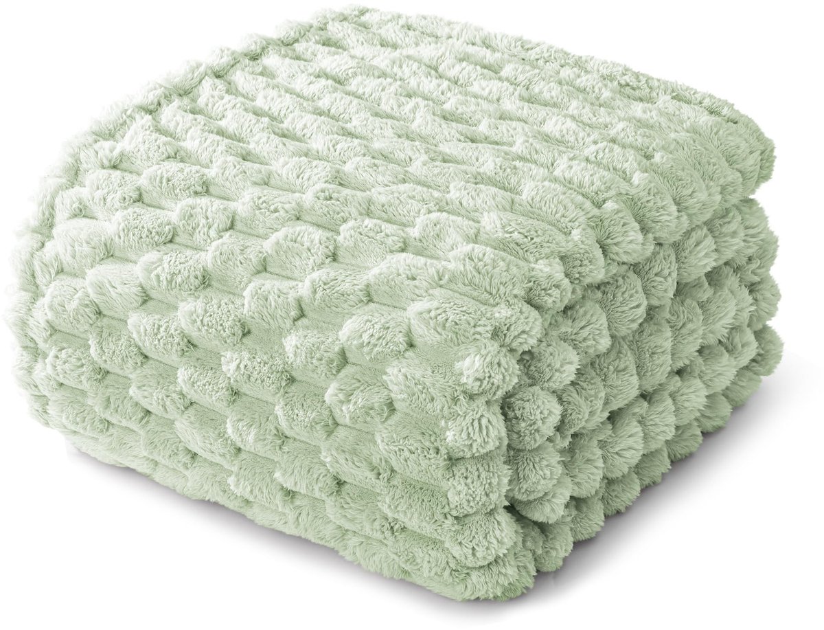 Omgoods - Pluche Dekbed - 3D Jacquard Patroon, Lichtgroen