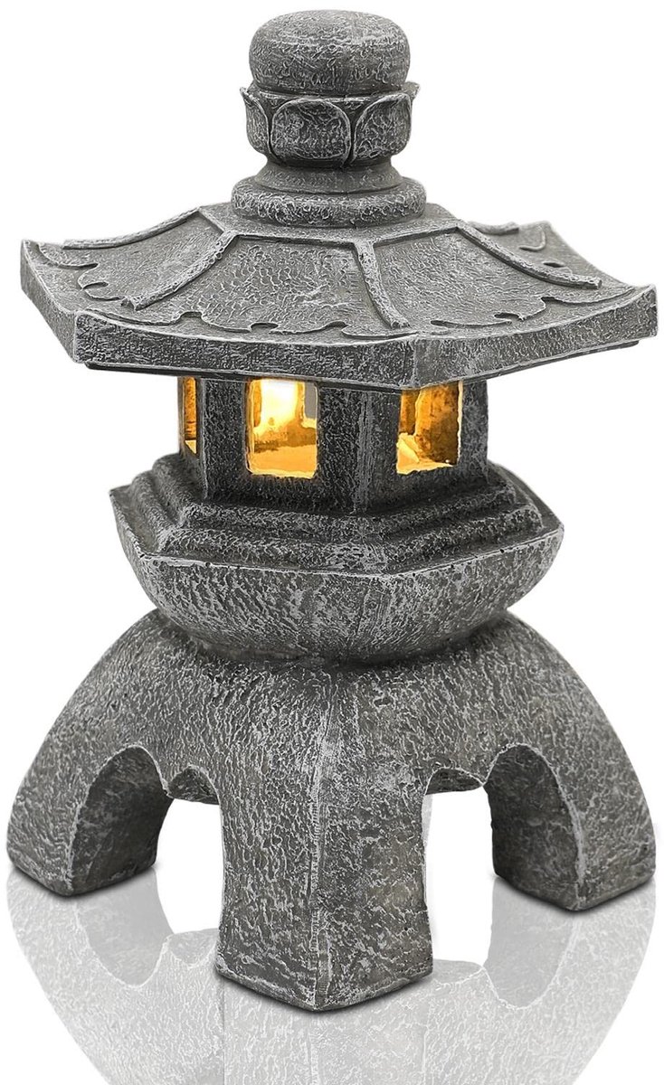 Omgoods - Yeomoo Solar Pagoda Tuin Decoratie - Zen Lamp voor Buiten