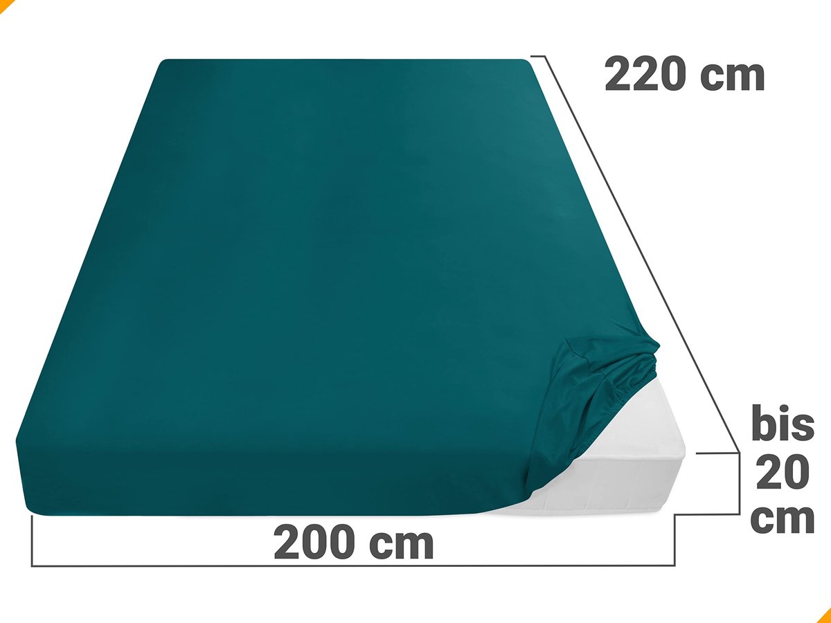 Omgoods - Microvezel Fitted Sheet 200 x 220 cm Petrol - Ademend en Geschikt voor Allergieën