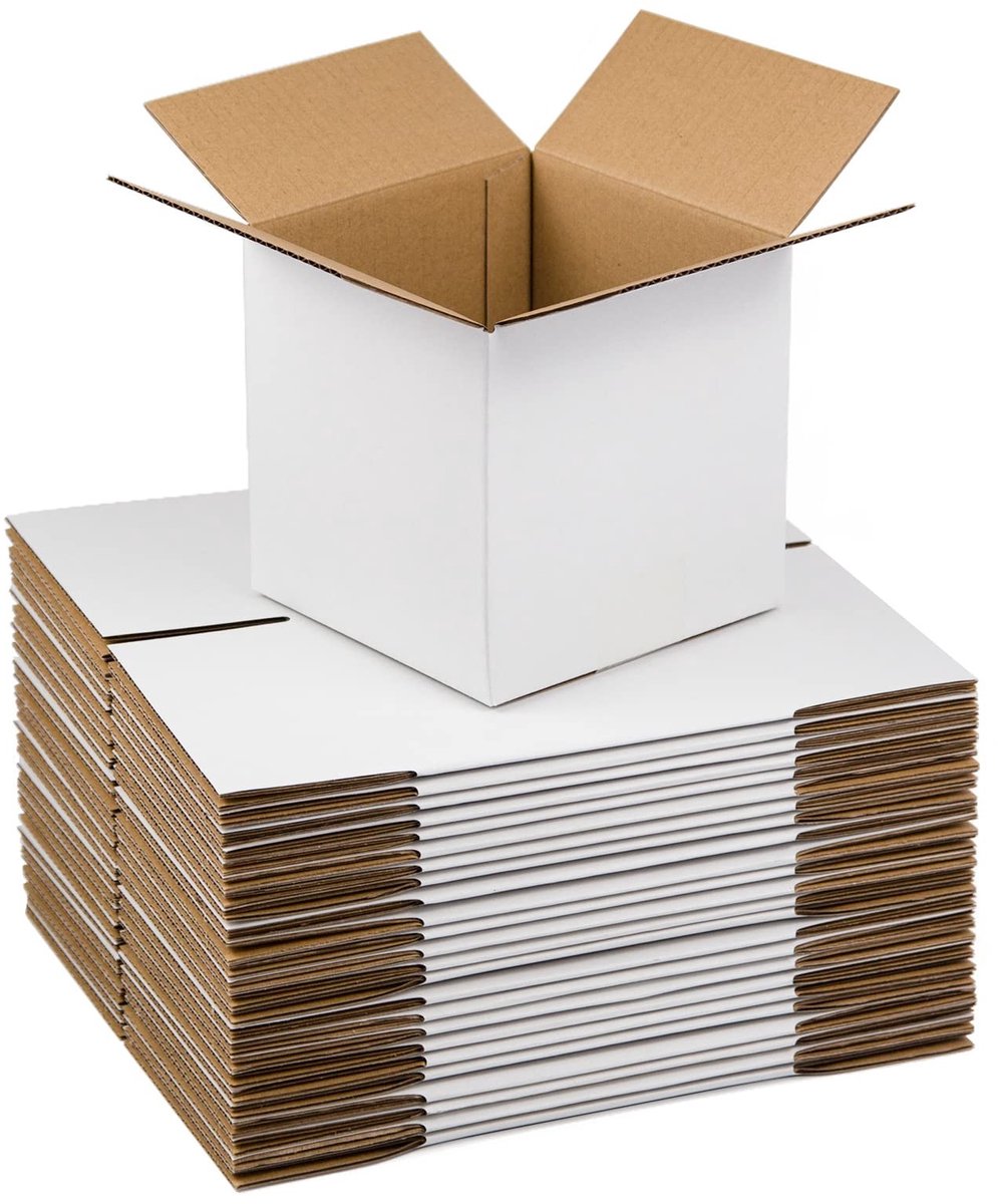 Omgoods - Witte Verzenddozen 6x6x6 Inch - 25 Stuks Golfkartonnen Dozen