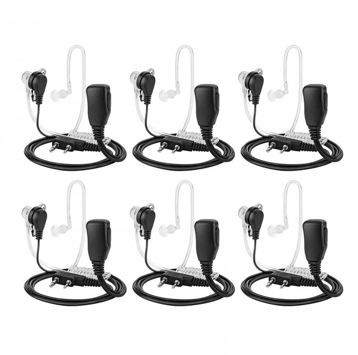 Omgoods - 6 Stuks Walkie Talkies Oorstuk - Twee-weg Radio Headset