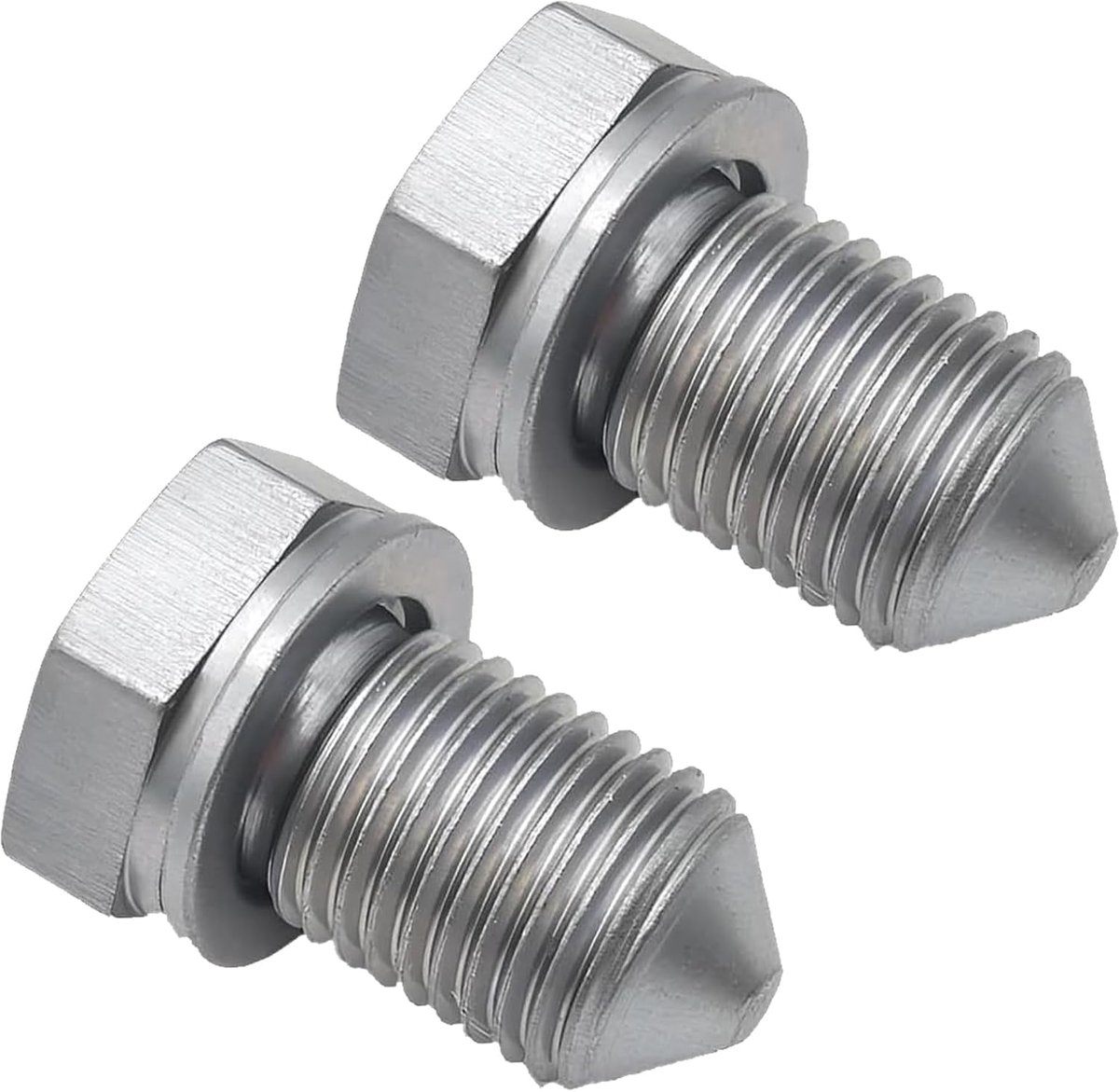 2 stuks olieaftapschroef, afvoerschroef, olieaftapschroef, afdichtring, olieschroef, olieafvoerschroef met sluitring schroefdraad M14 lengte compatibel met VW Golf