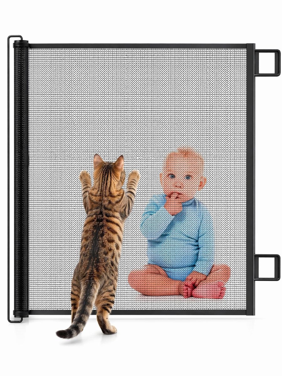 Omgoods - Uitschuifbare Baby Poort met Automatische Rolfunctie
