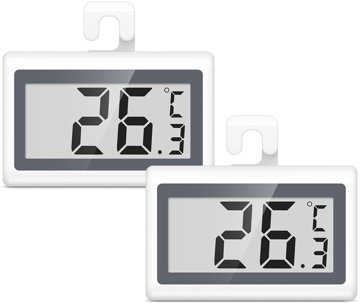 Omgoods - Digitale Koelkastthermometer - Set van 2 Mini Thermometers