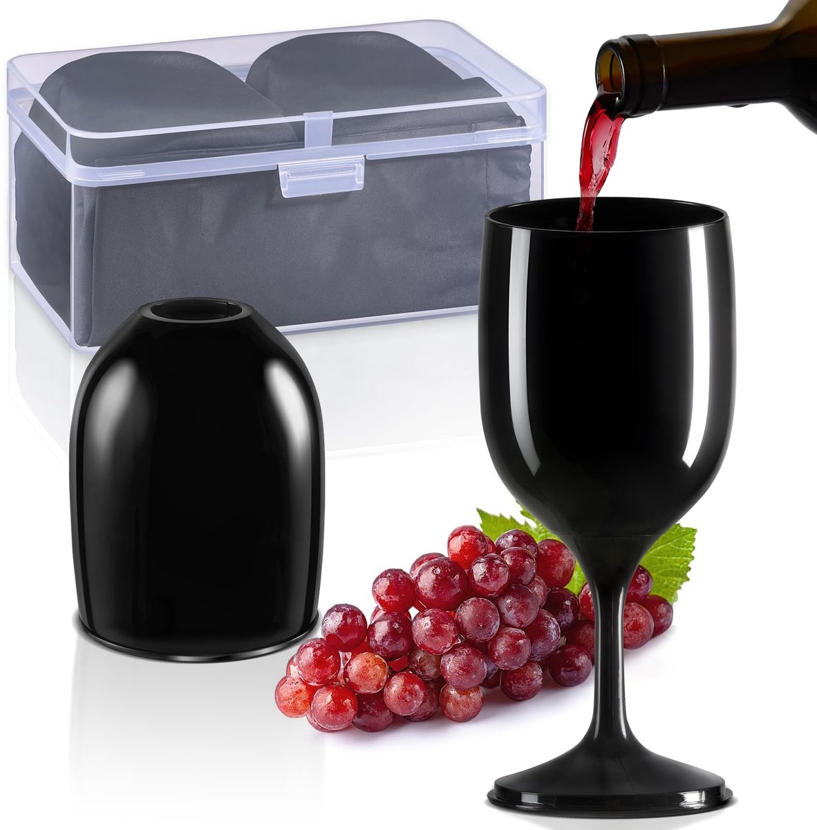 Omgoods - Set van 2 Plastic Wijnglazen - Ideaal voor Kamperen en Picknicks