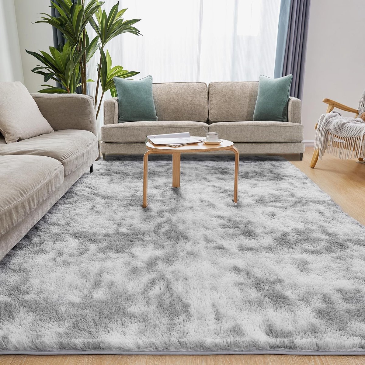 Omgoods - Shaggy Vloerkleed 160x220 cm Lichtgrijs - Ultra Zacht, Antislip, Perfect voor Woonkamer en Kinderkamer