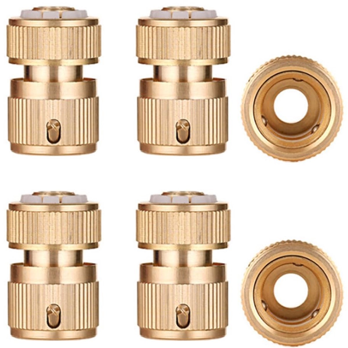 Omgoods - 4 Stuks Messing Slangaansluitingen 1/2 inch voor Tuin