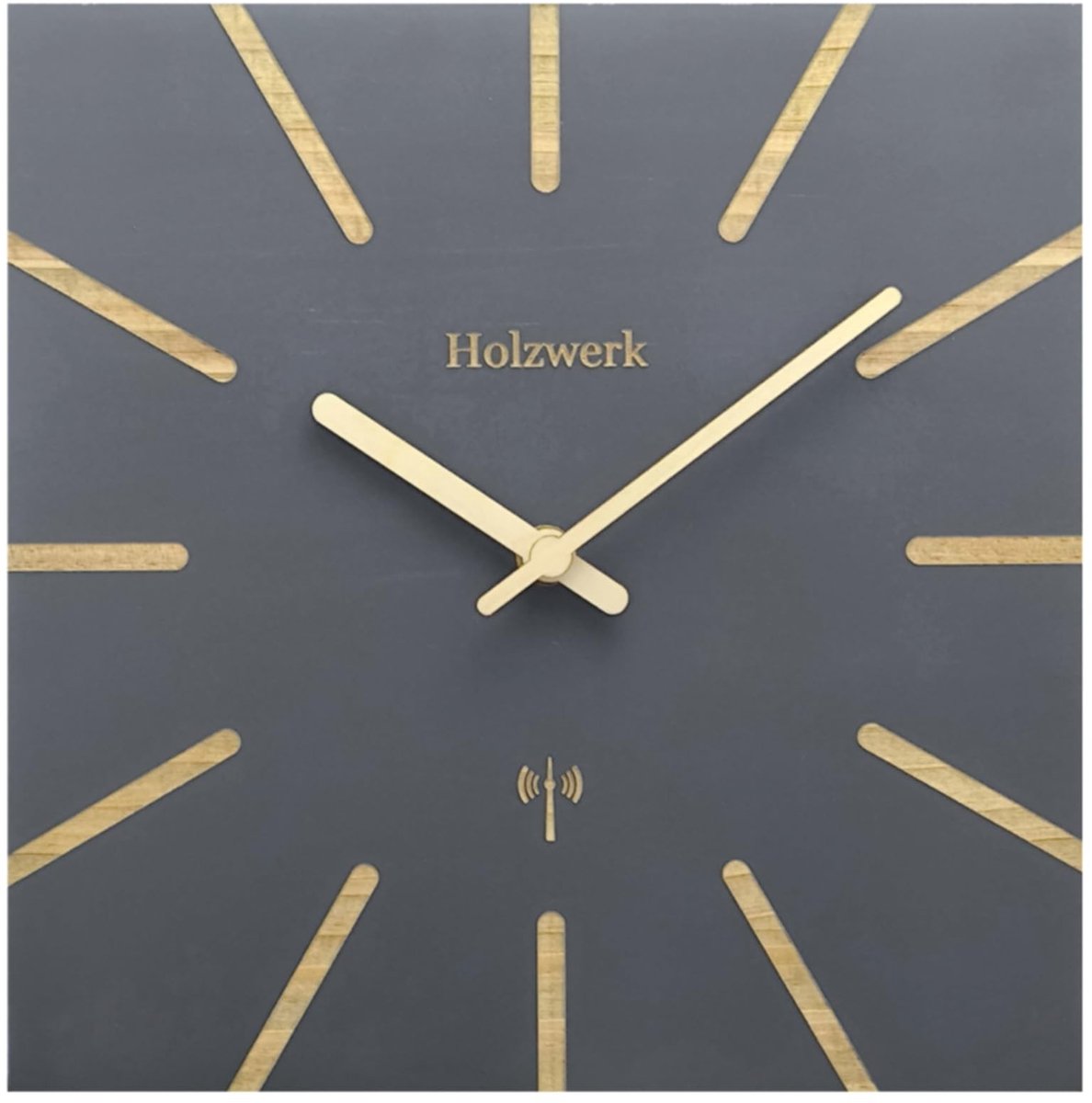 Omgoods - Houten Wandklok met Radiogestuurde Stille Beweging - Vintage Design