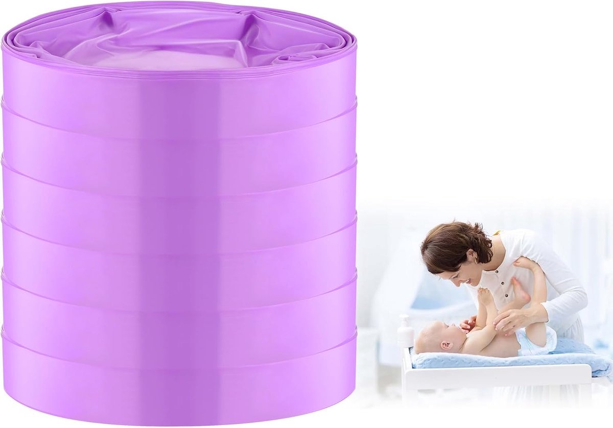 6-pack Luierbak Navulling, 4,5m Luierbak Navullingen, Baby Luieremmer Afvoer Zakken, luierbak Navullingen Voeringen Compatibel met Tommee Tippee, Twist en Click, Angelcare, Litter Genie (Paars)