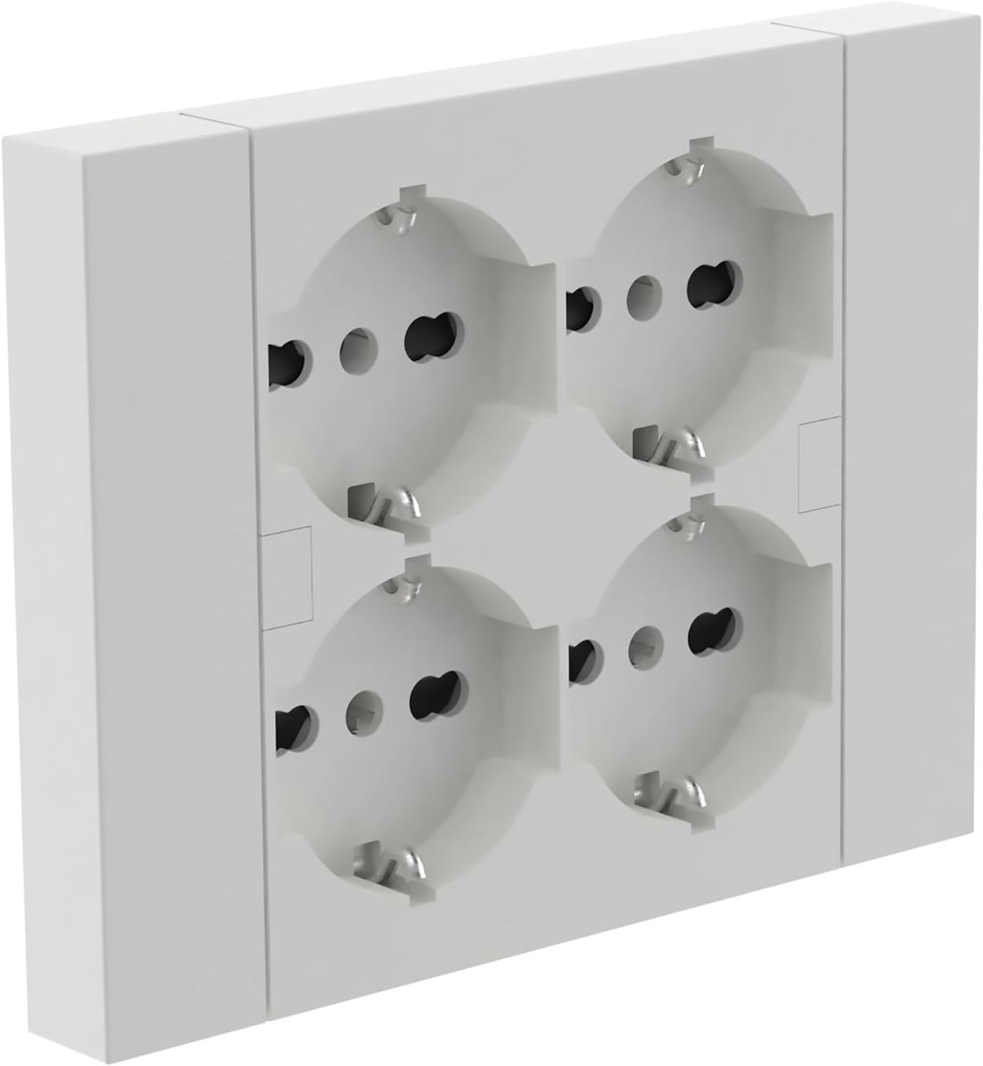 22105 inbouwstopcontact Quadra 4 plaatsen universeel P40, compatibel met alle 3-voudige inbouwdozen (metselwerk of gipsplaat)