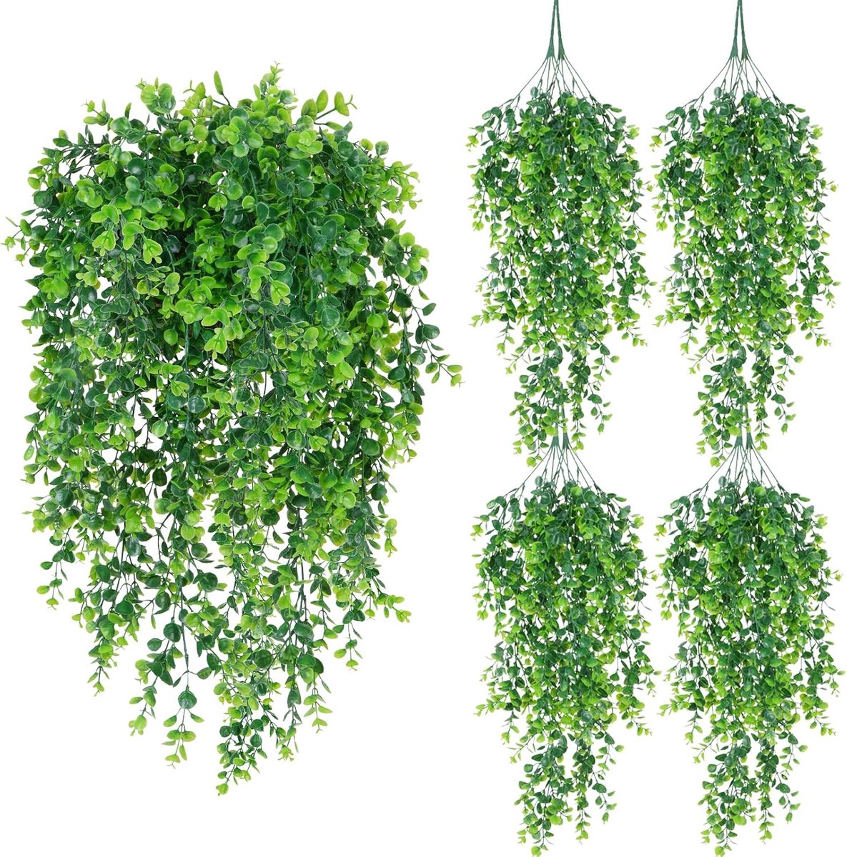8 stuks kunstmatige hangplanten voor binnen en buiten, 75 cm | Kunstklimop, plastic kunstplant Pothos, decoratief voor huisdecoratie, balkon, terras, slaapkamer, buiten