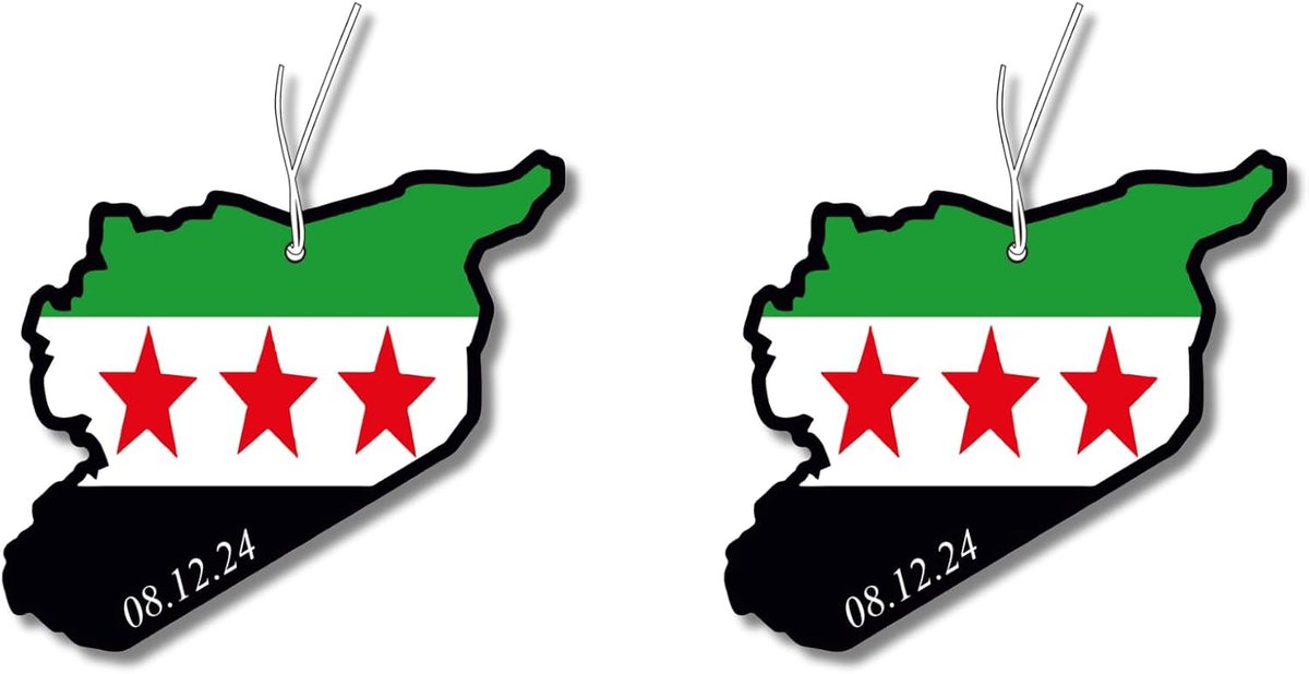2 x geurboom met Syrië vlag, auto grappige geurdispenser, geurboom auto-tuning, luchtverfrisser, geurhanger auto, geurboomset auto, Syrië