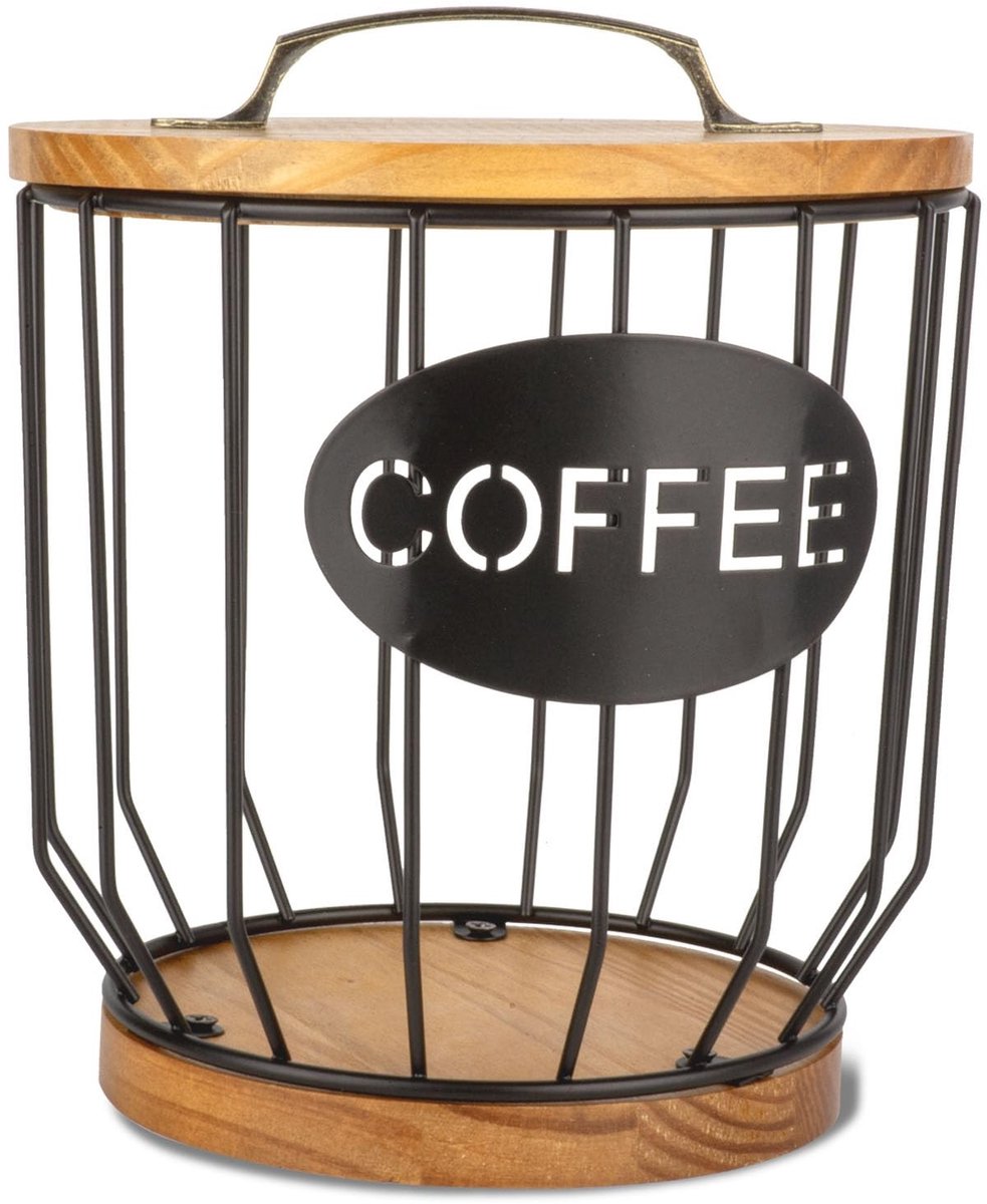 Omgoods - Coffee Capsule Basket met Deksel - Opslag voor Koffiecapsules en Fruit
