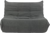 2 Persoons Vloersofa 135 cm – Lounge Vloerbank – Schuimvulling – Grijze Bekleding – Antislip Onderkant – Woonkamer & TV