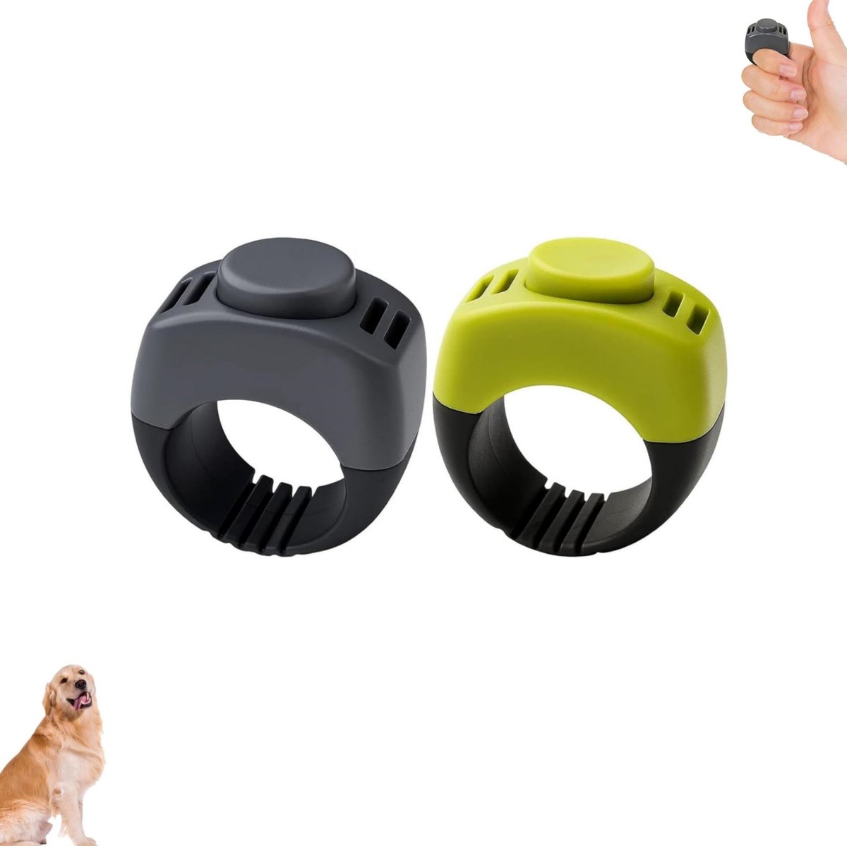 2 stuks - ringclicker - Trainingsmateriaal voor huisdieren - Clicker met schuifmechanisme - Clickertrainingshulpmiddel voor huisdieren - Geschikt voor het trainen van honden, katten en paarden, voor efficiënte en gevarieerde trainingsresultaten