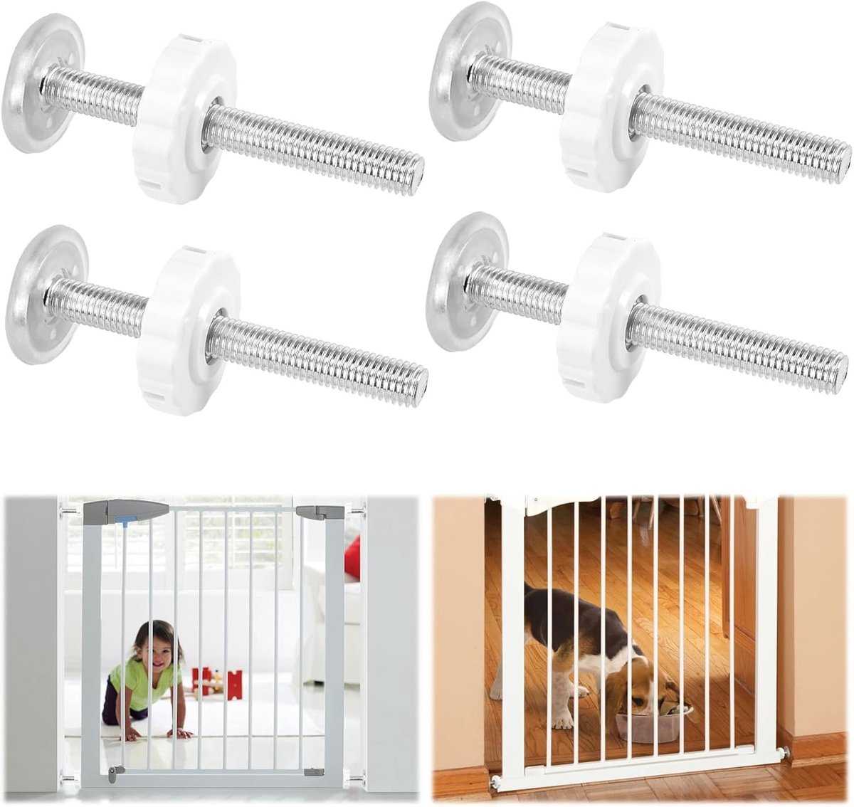 Verstelbare Drukschroeven 90mm voor Baby- en Huisdierhekken | Beveiligingspoorten en Traphekken Veilig Klemmen Tussen Muur en Frame