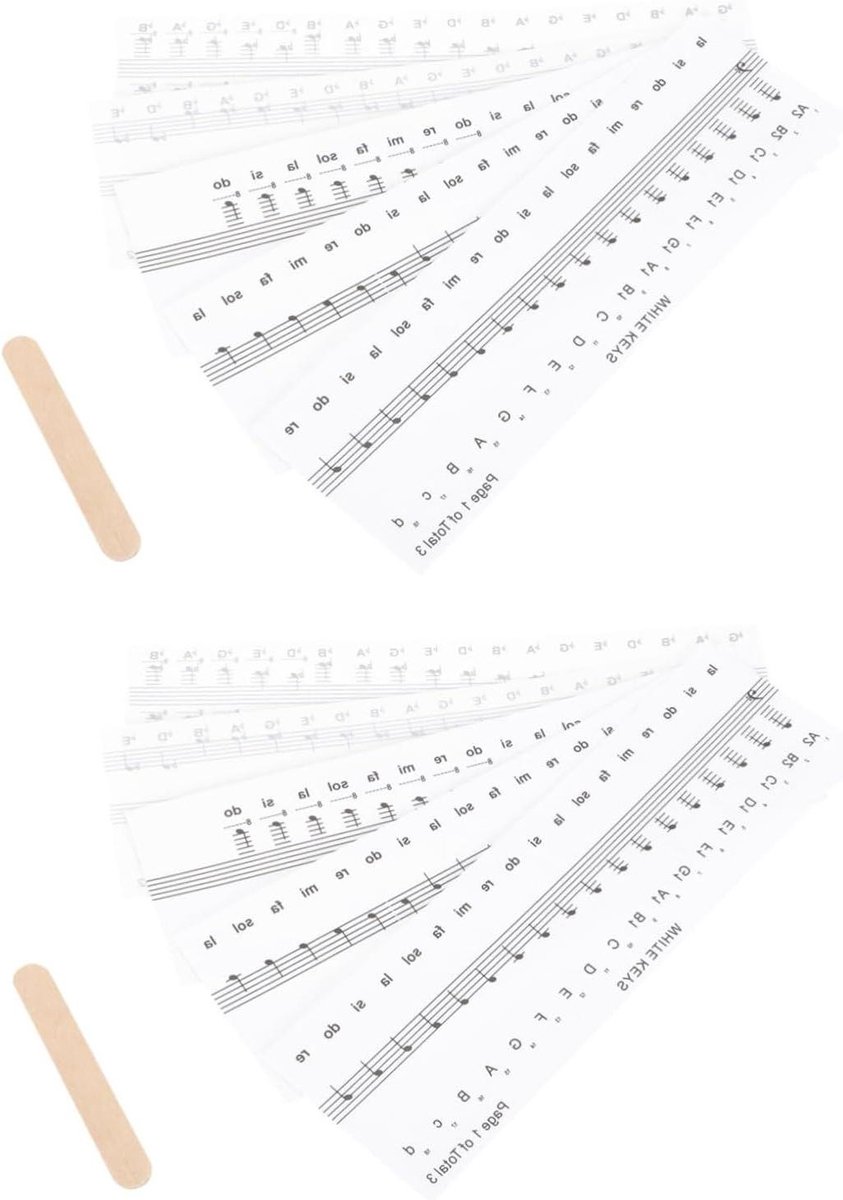 Pianostickers - Toetsenbordstickers Muziek - Beginners Leren Piano - Dun Zelfklevend PVC - 5.5 x 5.5 x 5.5 cm