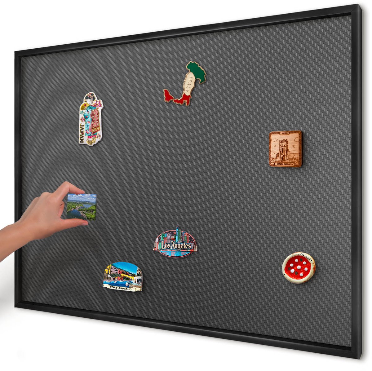 Artprintcave Zwart Magneetbord mit Zwart Frame - 100x70 cm - Geometrische Textuur Notitiebord - Minimalist Magneet Bord mit Frame - Texturen