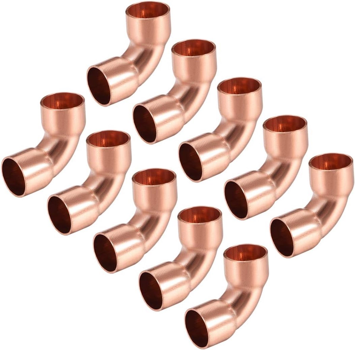sourcing map 90 graden koperen boog elleboog koperen buisschroefverbinding connector voor loodgieters 10mm, 10 Stück