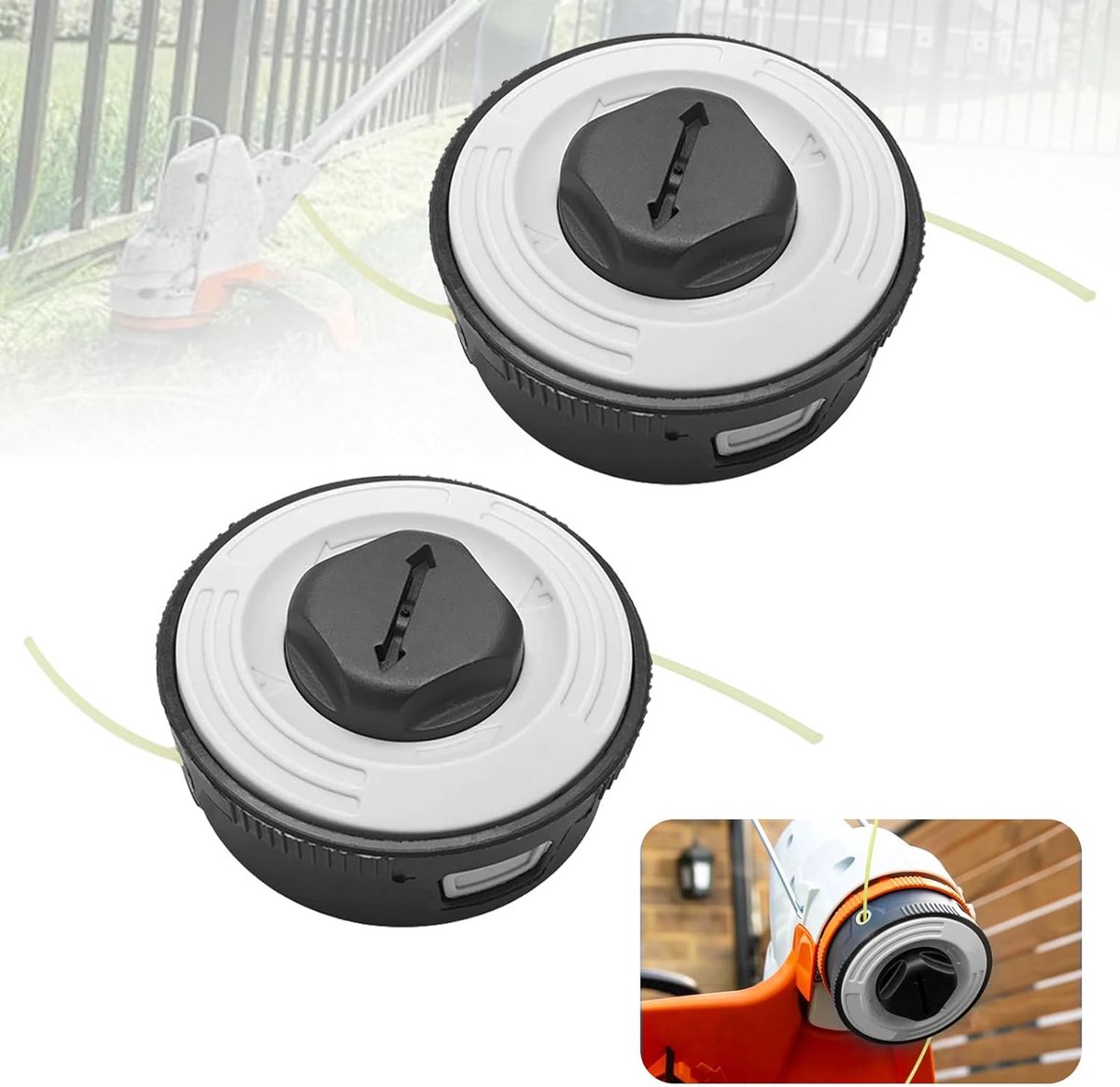 vervangkop, 2 stuks trimmer accessoires grastrimmerkop vervanging automatisch snijden C3-2 trimmerkop vervanging voor Stihl FSA 57, FSE 52, FSA57, FSE52 trimmerspoel vervangstukken