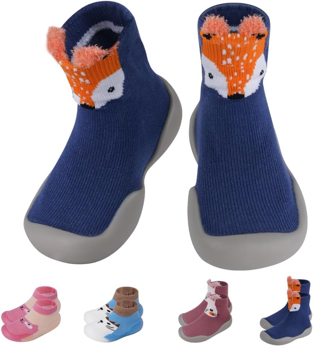 Babyschoenen, loopschoenen, antislip loopschoenen voor jongens met rubberen zool