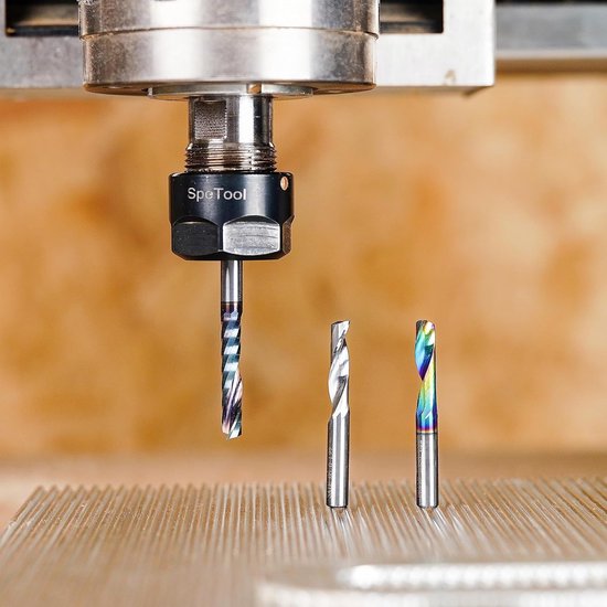 Alu Frezen 6 mm Schacht Einschneider VHM Hardmetalen Frees Aluminium 22 mm Snijlengte met DLC Coating CNC Frees Voor Bovenfrees Houtfrees Voor Aluminium, Acryl, Messing — afbeelding 4