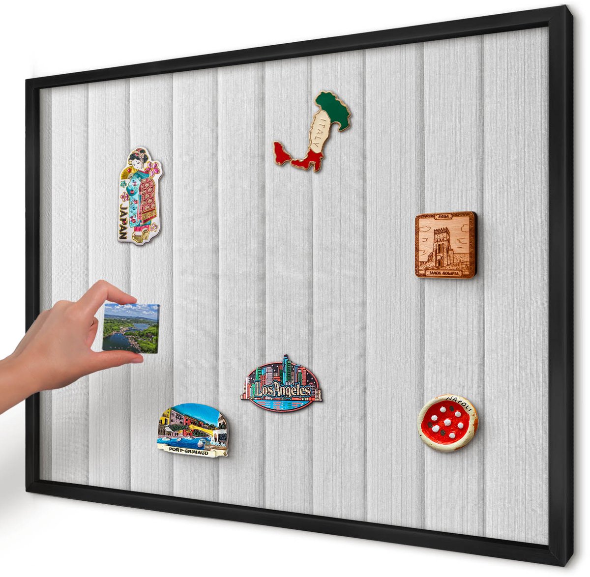 Artprintcave Wit Magneetbord mit Zwart Frame - 70x50 cm - Minimalistische Strepen Magnetisch Bord Voor Magneten - Minimalist Bord Voor Magneten - Teksten