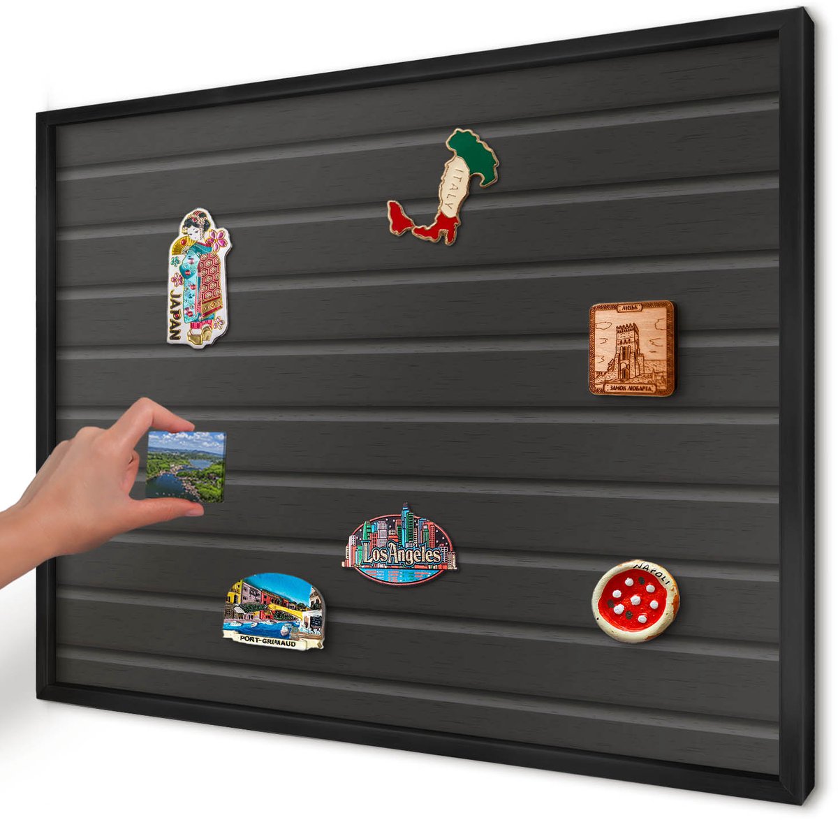 Artprintcave Zwart Magneetbord mit Zwart Frame - 70x50 cm - Paneeltextuur Bord Voor Magneten - Modern Magnetisch Bord - Texturen
