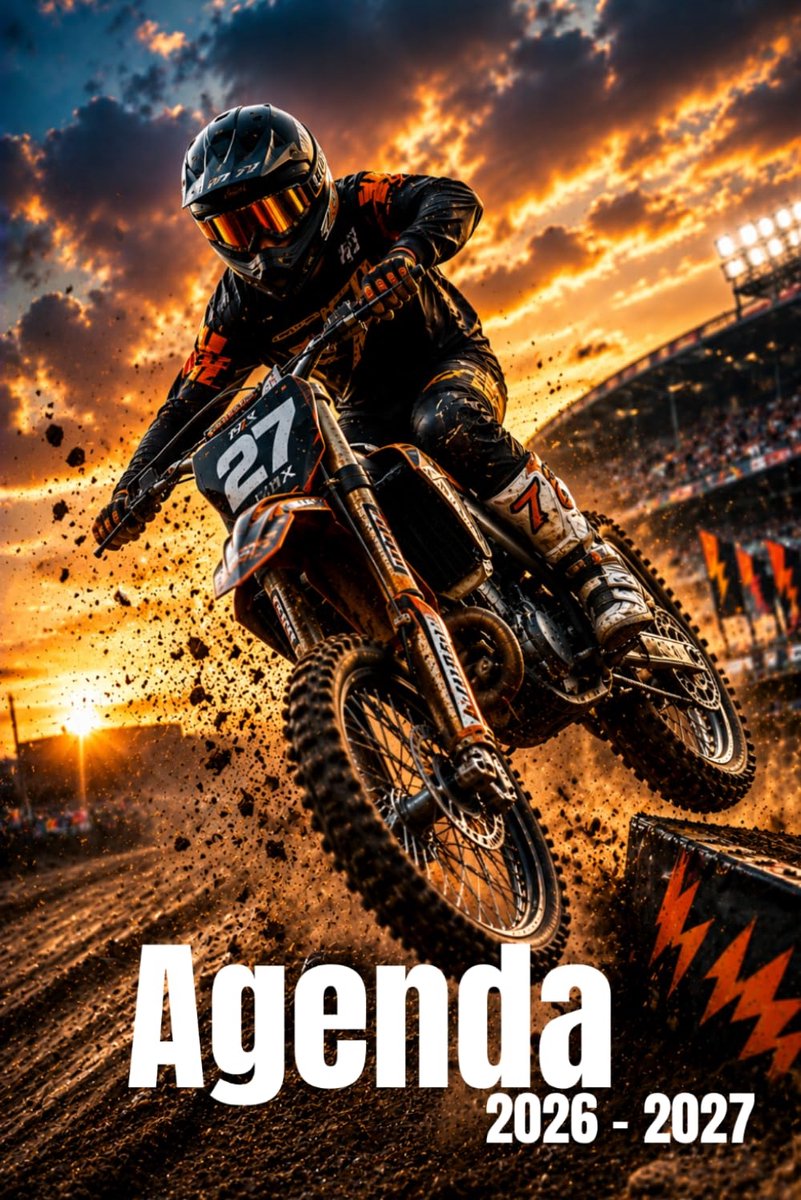 SnelShoppen - Agenda scolaire 2026–2027 – Urban Sports Edition Motocross - Perfect voor school, sport, en organisatie - 12 maanden, A5 formaat, stevig