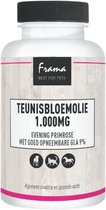Frama Teunisbloemolie 1.000MG capsules voor dieren. Met tekst "Algemene conditie en gezonde vacht".