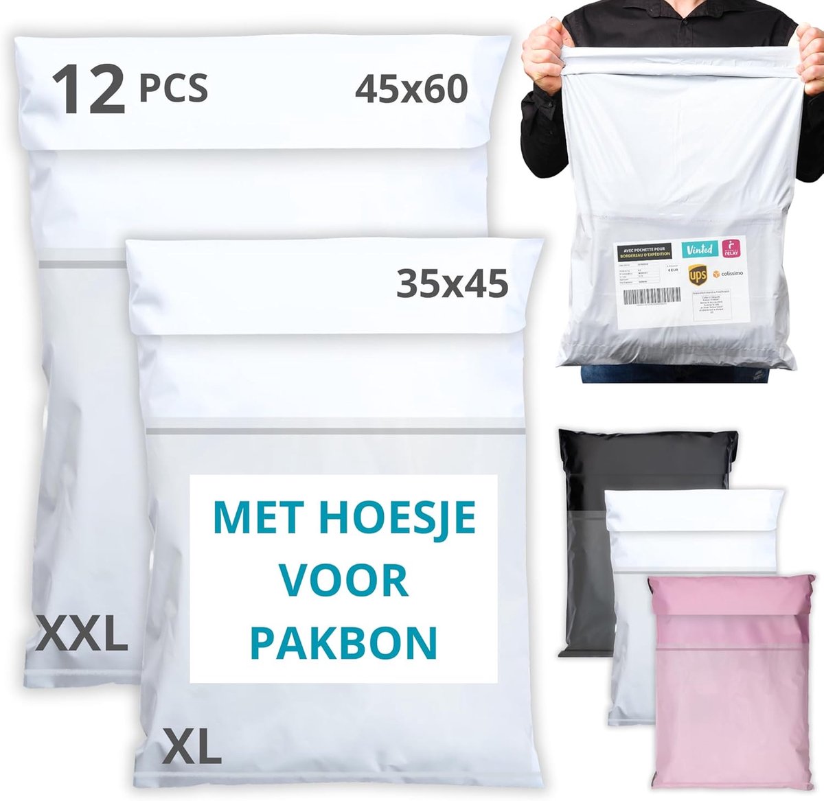Verzendzakken Kleding Vinted - XL/XXL - Waterdicht - Eenvoudig verzenden - ShopVlot