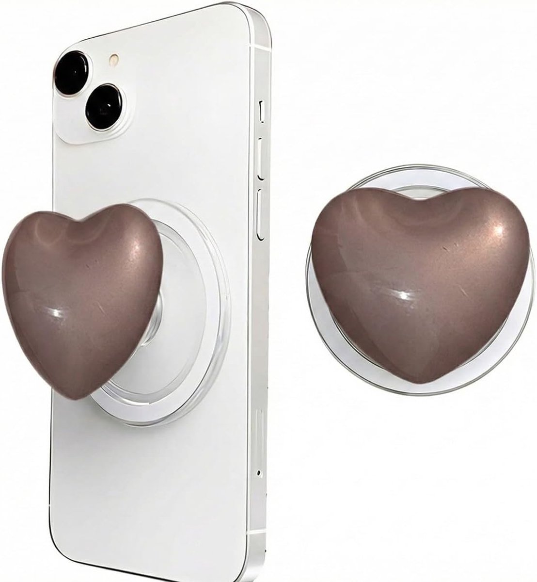 Mobiel handvat - magnetische telefoonringhouder - bruin - comfortabele grip - ideaal voor onderweg - ShopVlot