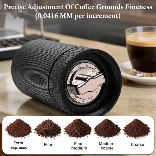 Handmatige Koffiemolen met 20g Capaciteit, Precisie RVS Molen, Ideaal voor Moka, French Press en Filterkoffie — afbeelding 2