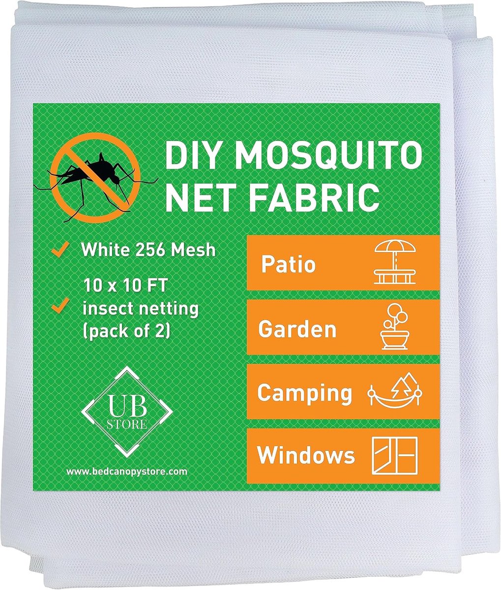 Insectennet 3x3 Meter - Wit - 2 Stuks - Bescherming tegen insecten en dieren - ShopVlot