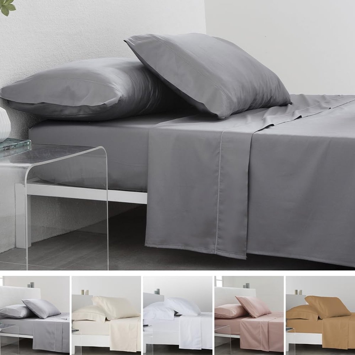 Omgoods - 4-delige Bedlinnen Set 150 cm van 100% Katoen met Oeko-Tex Certificering