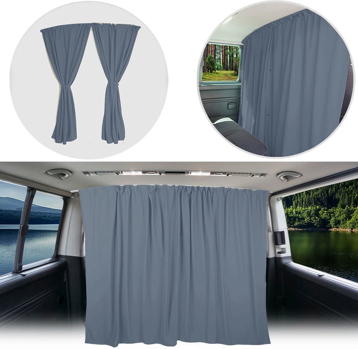 Omgoods - Zonwerende Cabinegordijn voor VW T3/T4 - Grijs