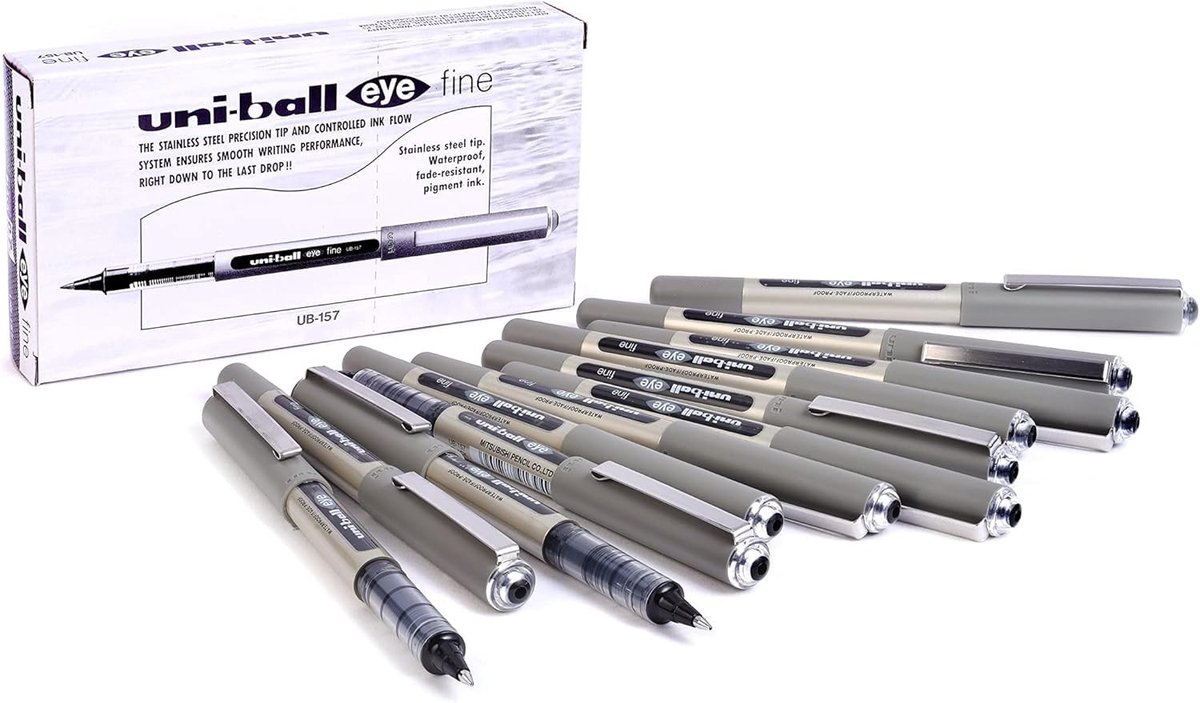 Omgoods - UB-157 Eye Fine Balpen, 0,7 mm Punt, 12 Stuks